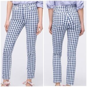 J. Crew Vintage Gingham Jeans 31 Blue and White Easter Picnic Cottagecore